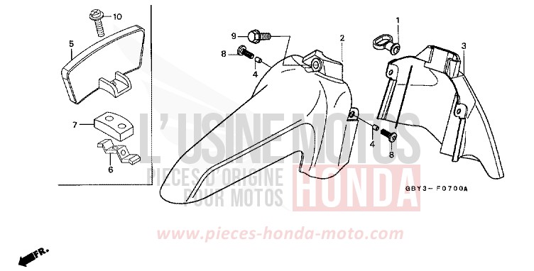 KOTFLUEGEL, VORNE von CB1300 Super Bold'or ABS FURY RED (R240) von 1999